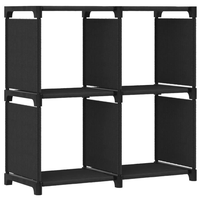 VidaXL Étagère d'affichage 4 cubes Noir 69x30x72,5 cm Tissu