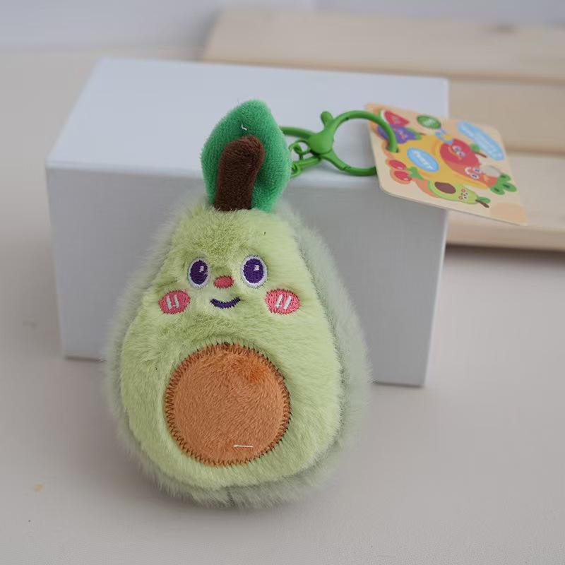 Fruit & Veggie Plush Keychain: Durian, Watermelon, Banana Charms for Kids