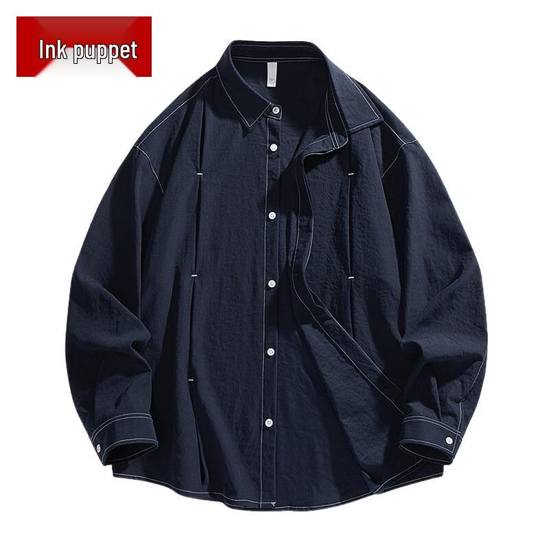 Men s Casual Long-Sleeve Lapel Shirt S