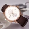 SURVAN Herren-Analog-Quarz-Uhr Weißes Zifferblatt Kastanienbraunes Echtes Lederarmband Saphirglas 50M Wasserdicht
