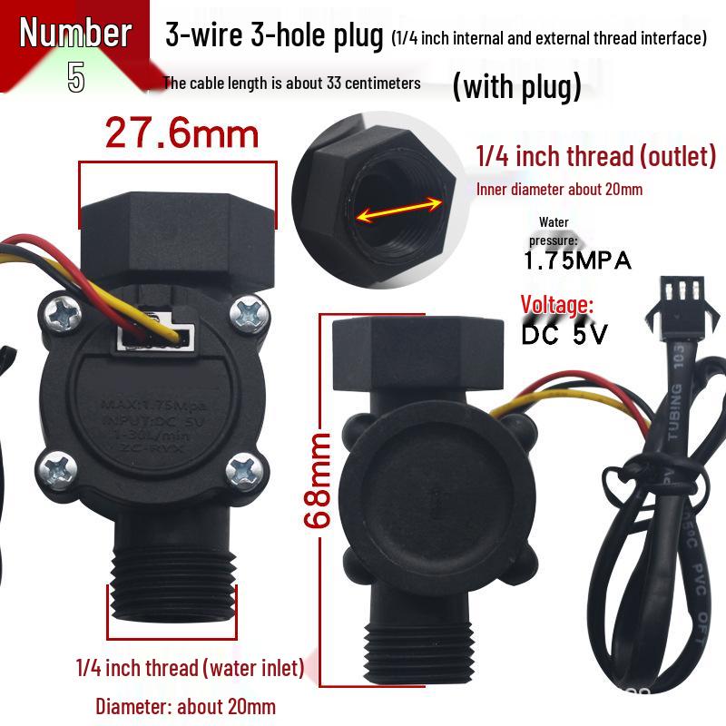 Wall-Mounted Natural Gas Water Heater Inlet Valve Flow Sensor