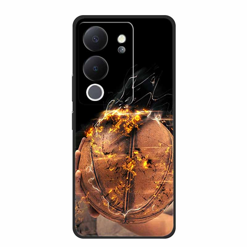 6.67" For Vivo V30 Lite Case Black Silicone Soft Phone Cases For Vivo V30 Lite Back Cover Case V 30 Lite Funda Coque Shell Capas