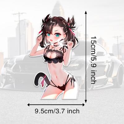 DM20 #15cm Lebendige Und Nette Doppel Pferdeschwanz Anime Mädchen Vinyl Auto Aufkleber Wasserdicht Vinyl Aufkleber Auto Zubehör Decor