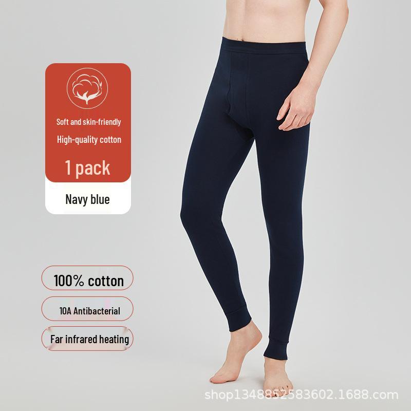 Men's Lightweight Cotton Wool Thermal Pants – Youth Antibacterial Basics, Warm for Autumn/Winter, Single Layer, Free Shipping.