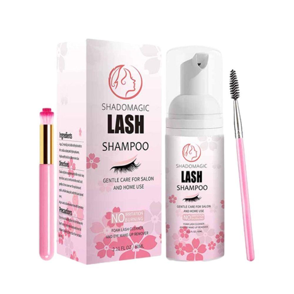 Non-Irritating Eyelash Extension Cleanser Safe Lash Foam Shampoo  for Salon and Home Use