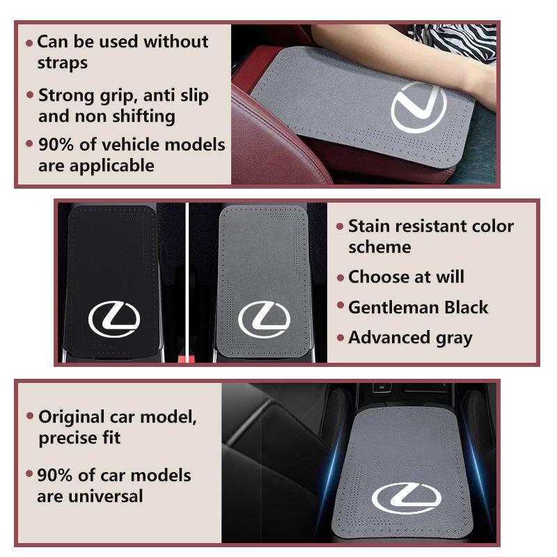 Suede Car Central Armrest Pad Scratch Resistant Anti Slip Cushion For Lexus CT ES GS NX IS250 RX350 IS200 LX570 UX250h CT200h