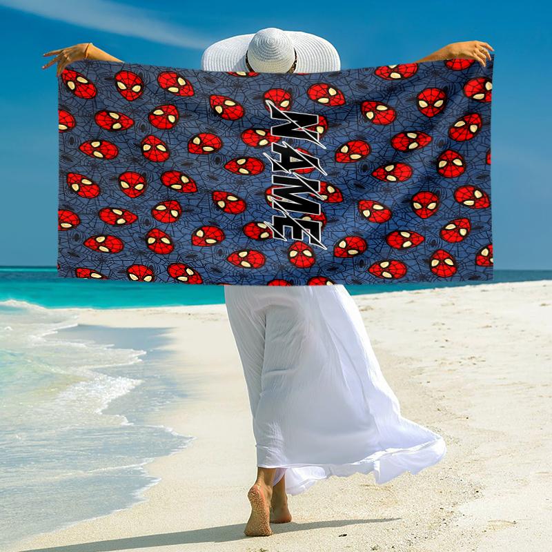 Personalized Captain America's Shield Beach Towel Microfiber Beach Towel Thin Absorbent for Beach Swimming Yoga Bath Sports. 091064