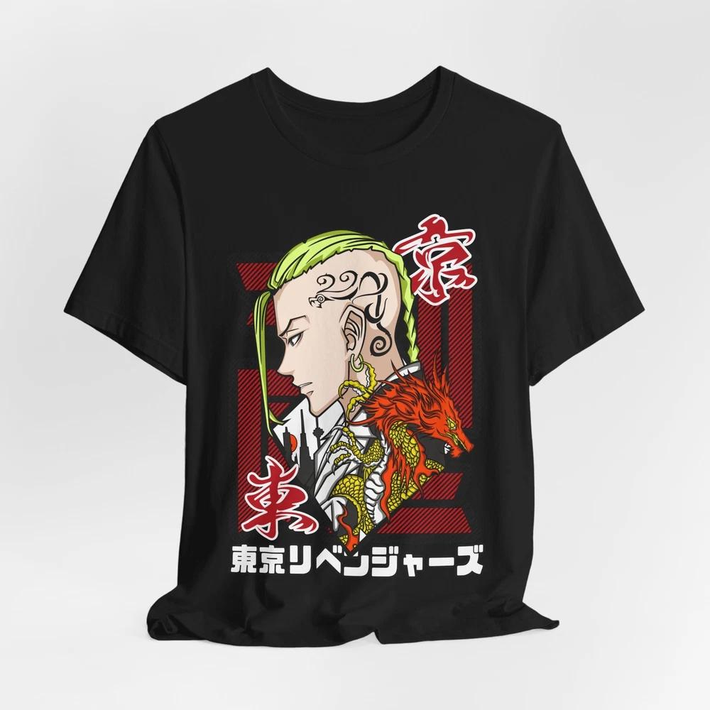 Tokyo Revengers Дракен Унисекс Футболка, Футболка с коротким рукавом, Аниме Футболка XL