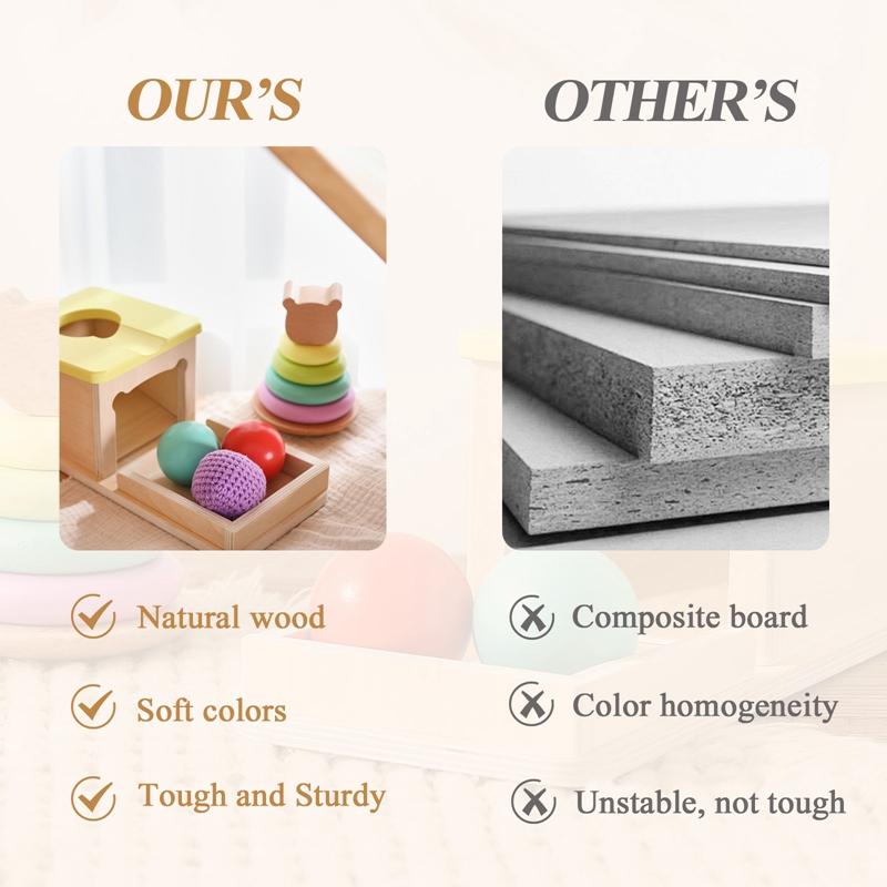 Kids Wooden Montessori Toys Coin Ball Busy Drum Color Shape Cognition Match Educational Sensory Toys Baby Teaching Aid Toy Gifts