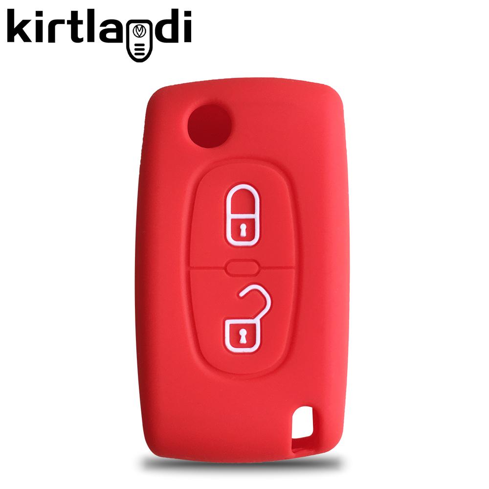 2 Button Key Case Cover for Citroen C-Crosser C3 C4 Picasso Berlingo Case for Peugeot Partner Tepee 207 307 308 407 Keychain