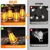 10/15/25/30 Bulbs LED String ST38 Lights Waterproof Dimmable LED Bulbs Lights Shatterproof Connectable Outdoor String Light Cafe