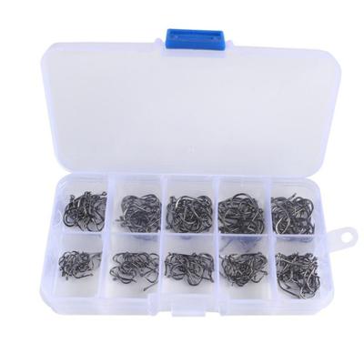 100 Stück/Box 10 Gemischt Kohlenstoffstahl Karpfenangeln Köder Geschärft Ultrapoint Angelhaken Set