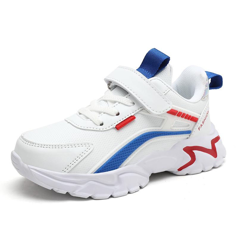 

Кожаные белые теннисные спортивные кроссовки для мальчиков и девочек, весенне-осенние повседневные кроссовки для студентов-подростков, прогулочные кроссовки для детей 40 белый/синий