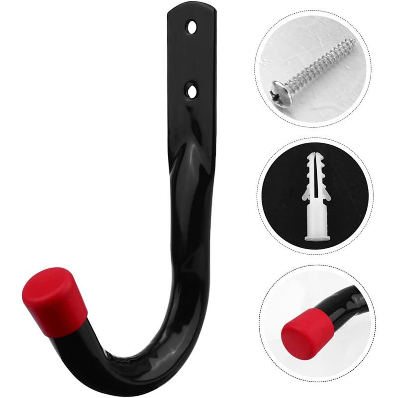 6Pcs Garage Organization and Storage Hook for Tool Coat Backpack Bag,Large Utility J Hooks,Wall Mount Hanges for Outdoor Indoor