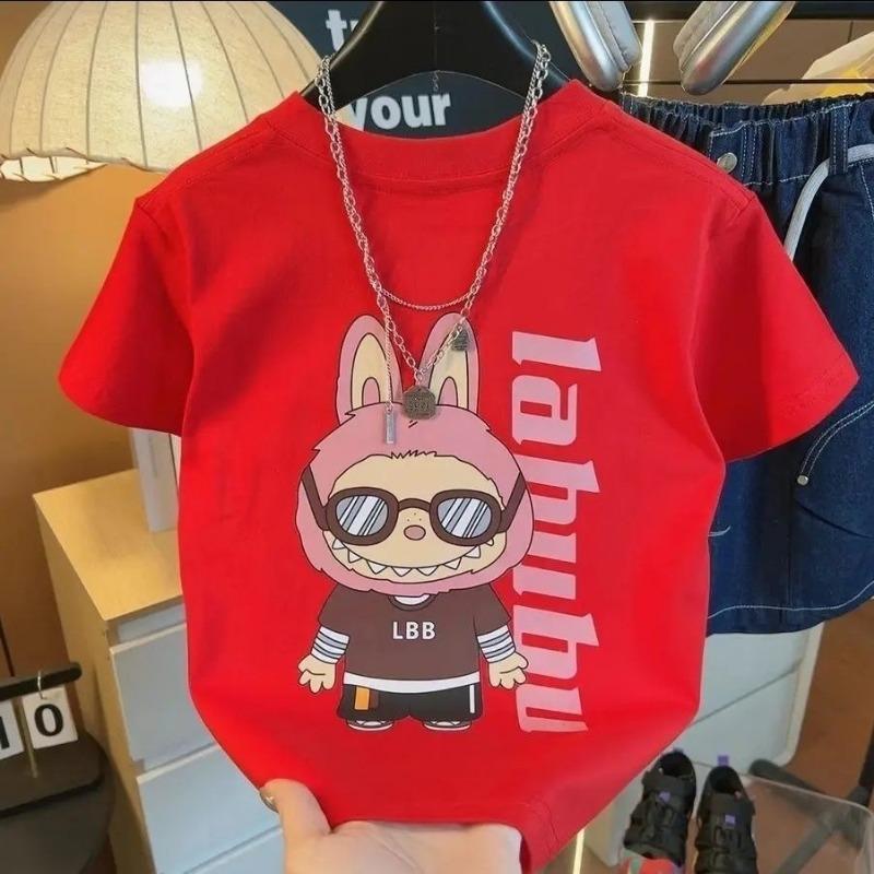 

Cartoon Monster Elf Graphic Labubu Kids Printed T-shirt Summer Women s Fashion Outdoor Girl Short Sleeved T-shirt Top Clothing M