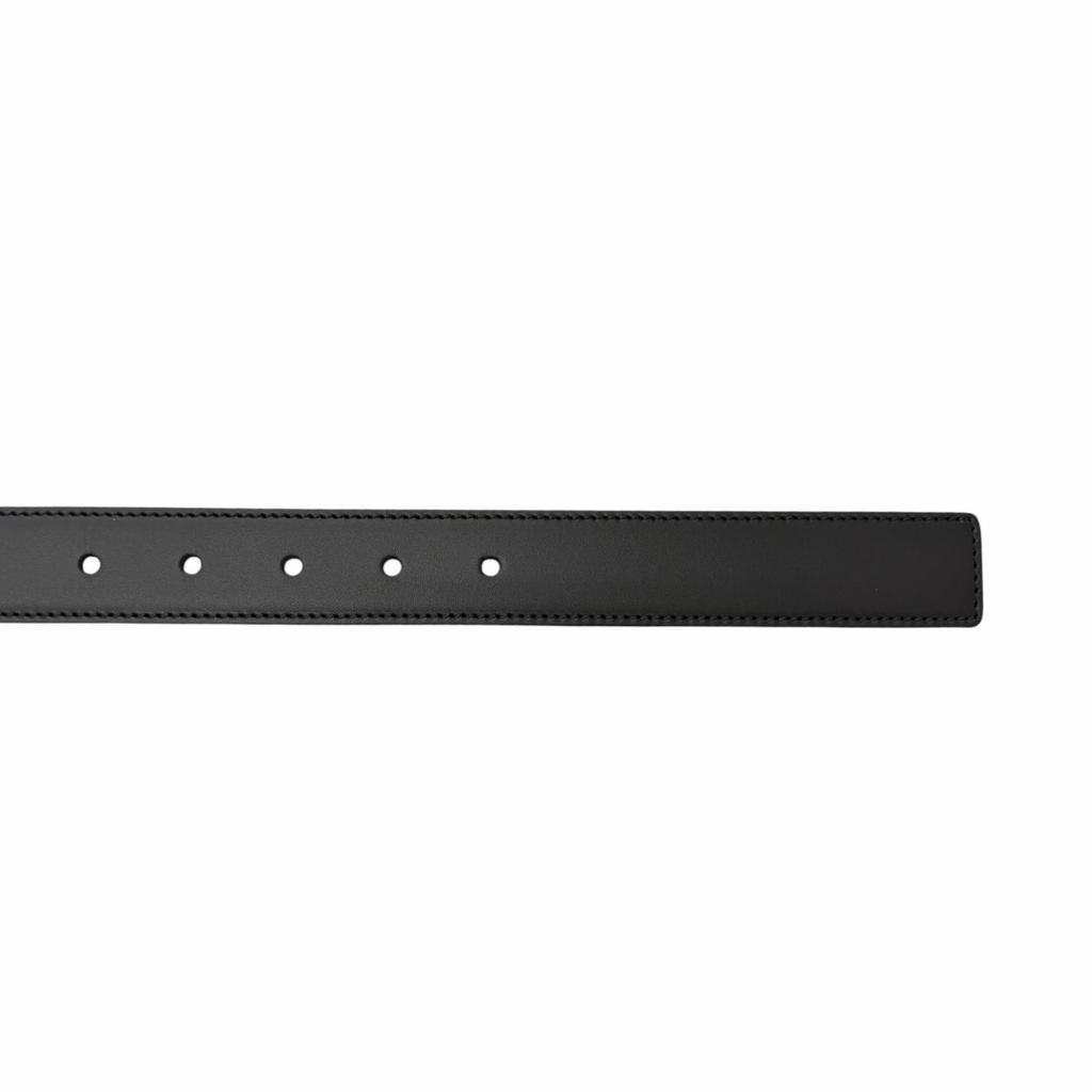 Pristine GUCCI Belt Reversible with Square Buckle Black Leather Mens 771105 Used