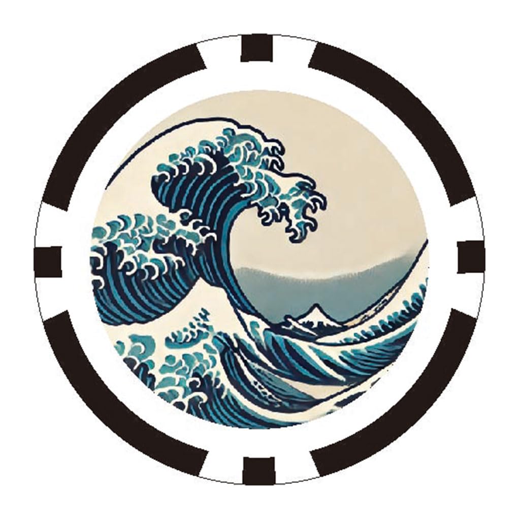 Poker Chip Japanese Landscape Marker Great Wave (120)