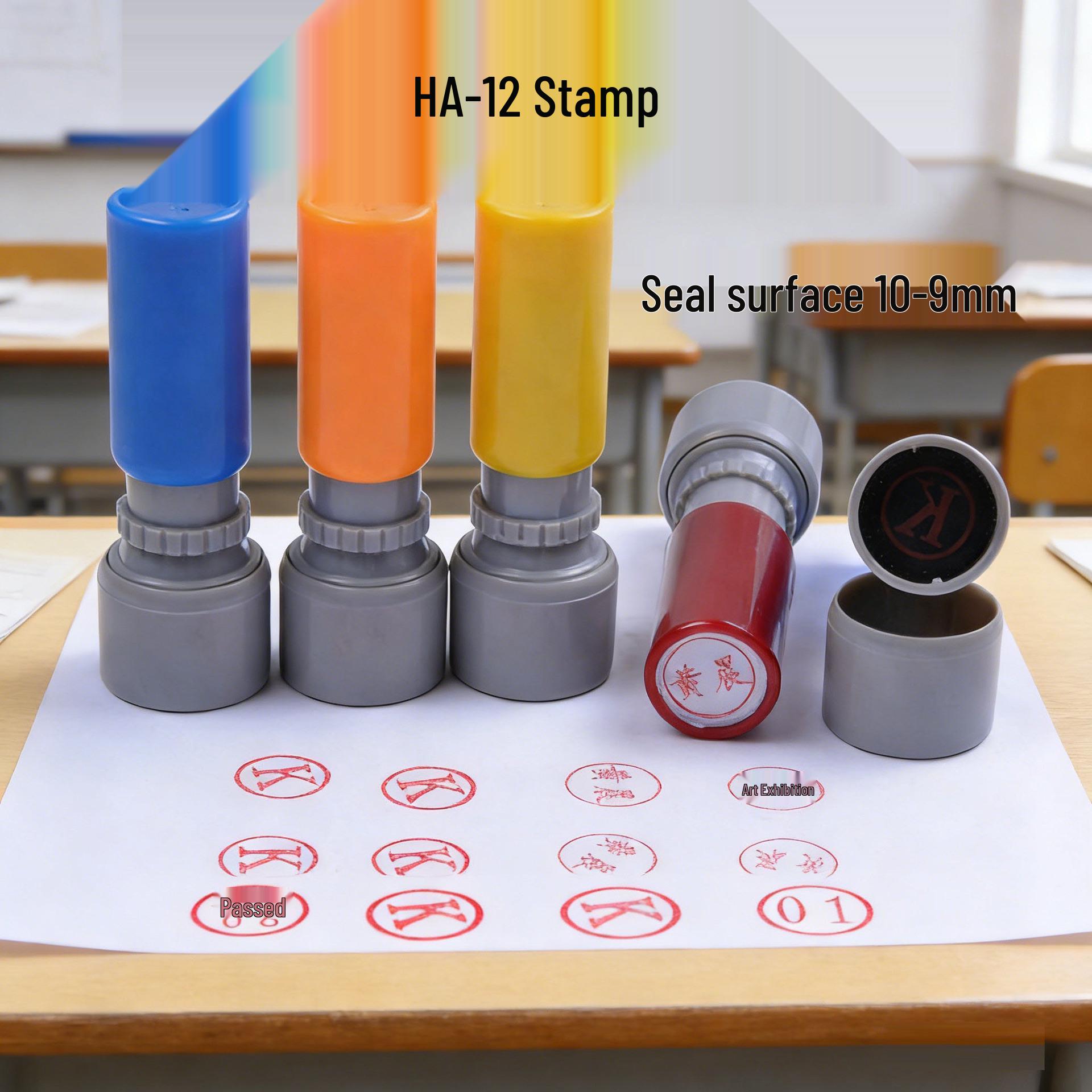 HA12 Cartoon Stamp: Customizable Kindergarten Numbers & Letters Certificate, Ideal for Extensive Use Stamp Spare 10ML Photosensitive Ink