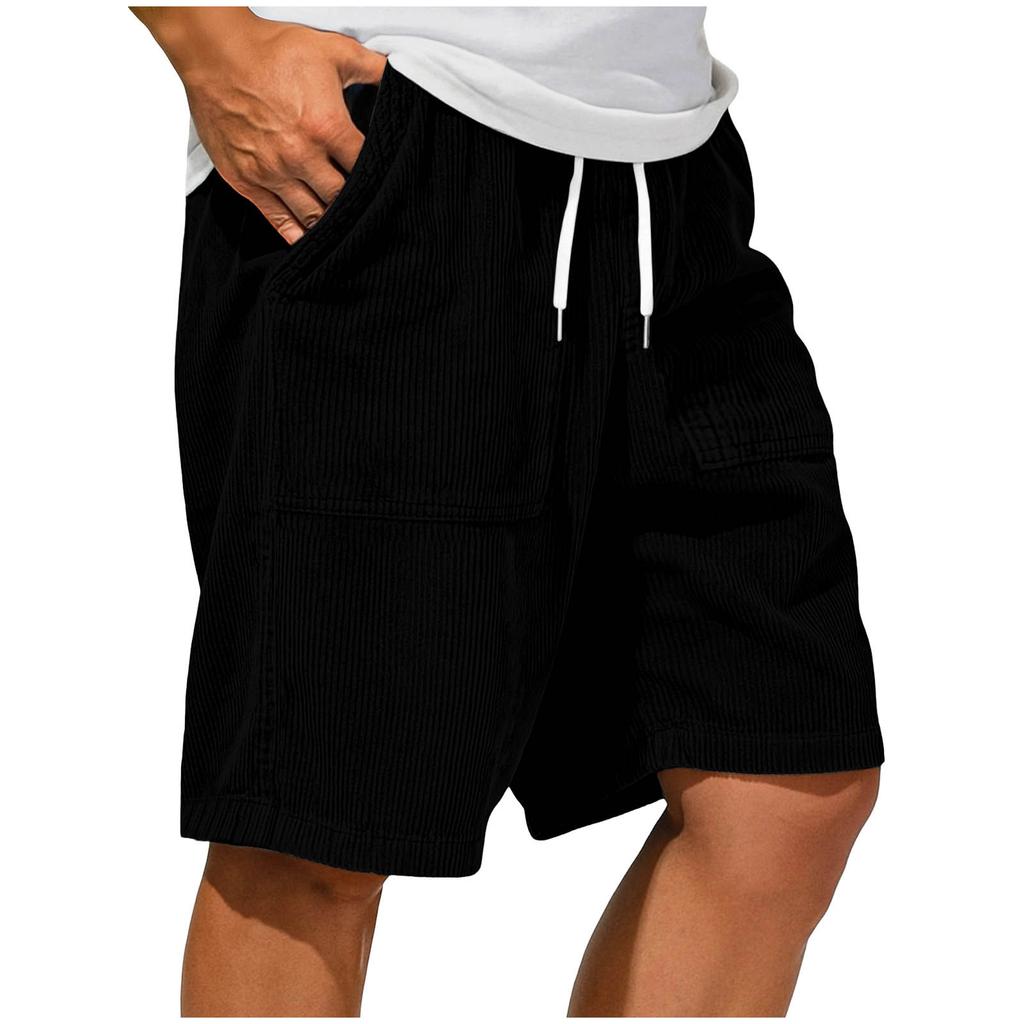 Men's Fashion Casual Retro Corduroy Laced Pants - Men's Large-Pocket Casual Sports Shorts