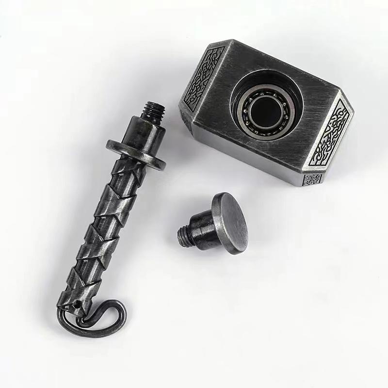 Metal Alloy Fingertip Gyro Spinner Adult Fidget Toys Anti Anxiety Stress Relief Finger Gyro Hammer Shape Decompression Desk Toy