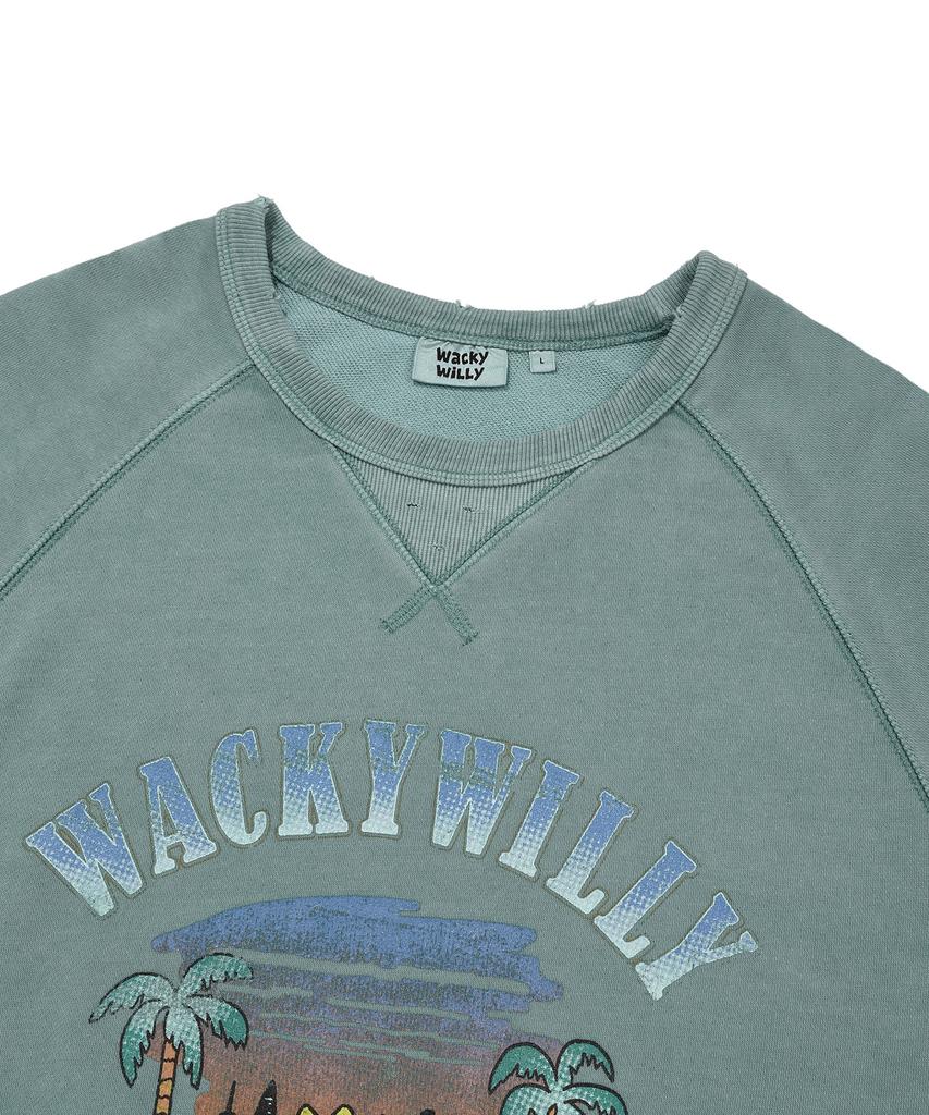 WACKY WILLY Washed One-Point Sweatshirt Green