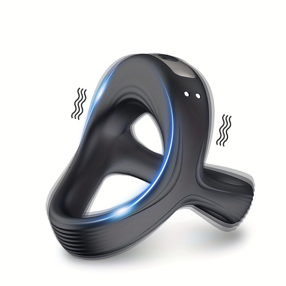 10 Vibration Modes Male Silicone Cock Ring Vibrator Clitoral Testicle Perineum Stimulation Sex Toys Elastic Double Ring Cockring Lasting Penis Ring