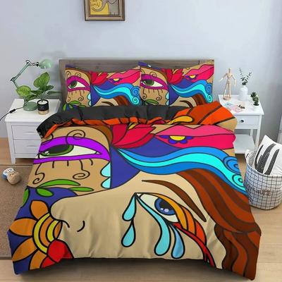 Psychedelic Abstract Pattern Cartoon Graffiti Bedding Set Boys Girls Twin Queen Size Duvet Cover Pillowcase Bed Kids Adult