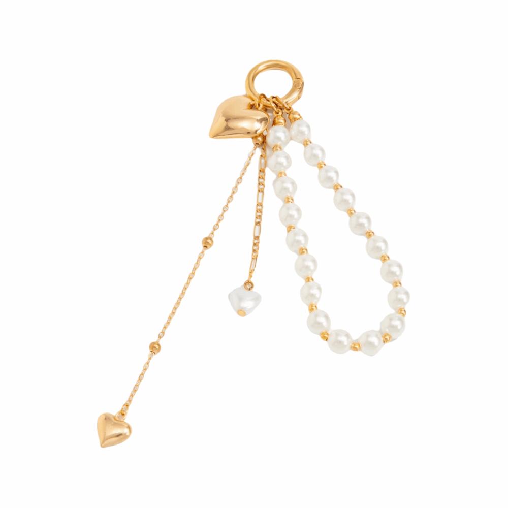 

Star Rivet Pearl Beadeds Keychain Tassel Peach Heart Key Ring Fashion Chain Bag Pendant Decoration Style F