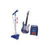 3-in-1 Kids Electric Guitar Microphone Amplifier Set, Karaoke Machine with Stand, Rock Star Singing Machine Music Toy for Children (Color: Blue)