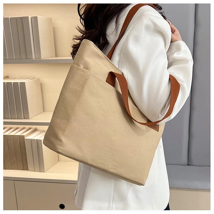 Japanese Style Large Capacity Canvas Tote Bag for Students