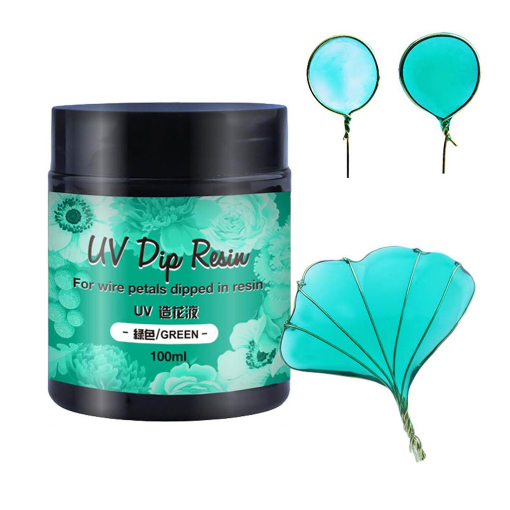 UV DIP Resin Glue for Wire Flower Petals Transparent Liquid Ultraviolets Curing Crystal Glue Jewelry Making for Beginner