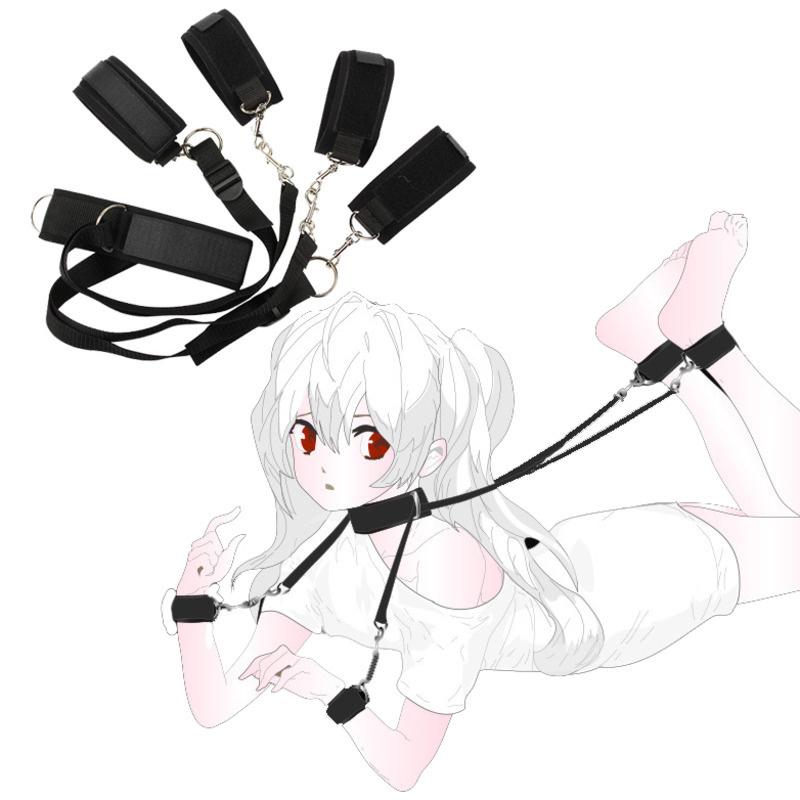 Adult Slave BDSM Bed Binding Leg Splitter Handcuffs Shackle Bundled Rope Set Female Flirt SM Adult Props Sex Toys For