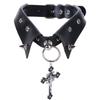 PU Leather Punk Choker Gothic Fake Collar Necklace Fashion Rivet Choker  Streetwear