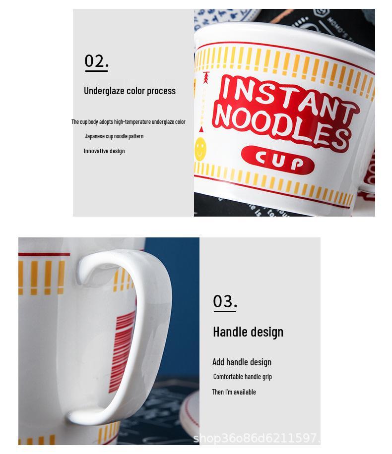 Japońska Ceramiczna Miska na Makaron i Pudełko na Lunch z Pokrywką - Naczynia Domowe i Stołówkowe