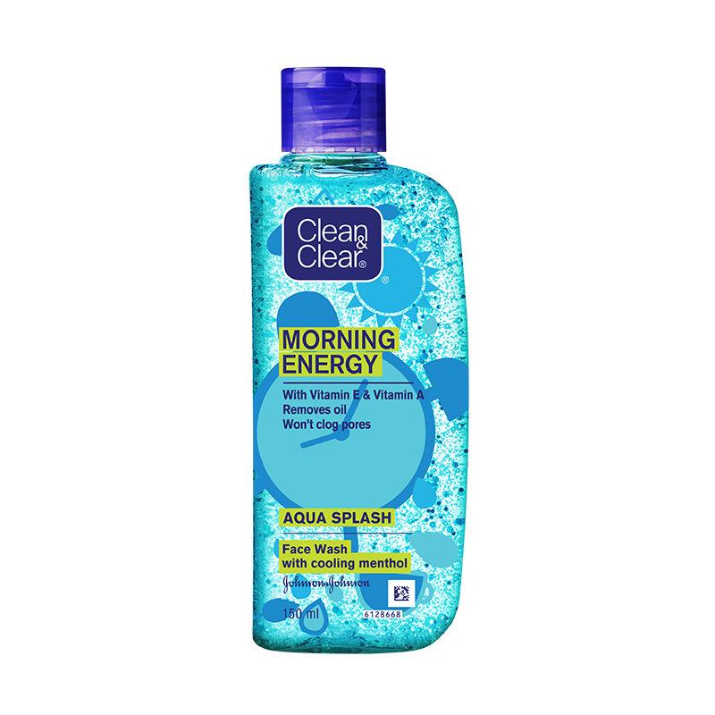 CLEAN & CLEAR Morning Energy Aqua Splash Face Wash 150ml Refreshing Menthol Cool Cleansing for Women