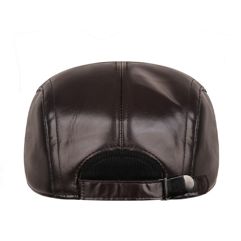 Herren Winter Warme PU Leder Ohrenklappen Entenschnabelmütze
