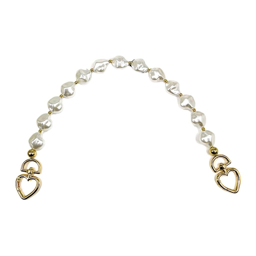 Bag Strap Extender Short Imitation Pearl Purse Chain Strap Replacement for Shoulder Crossbody Bag
