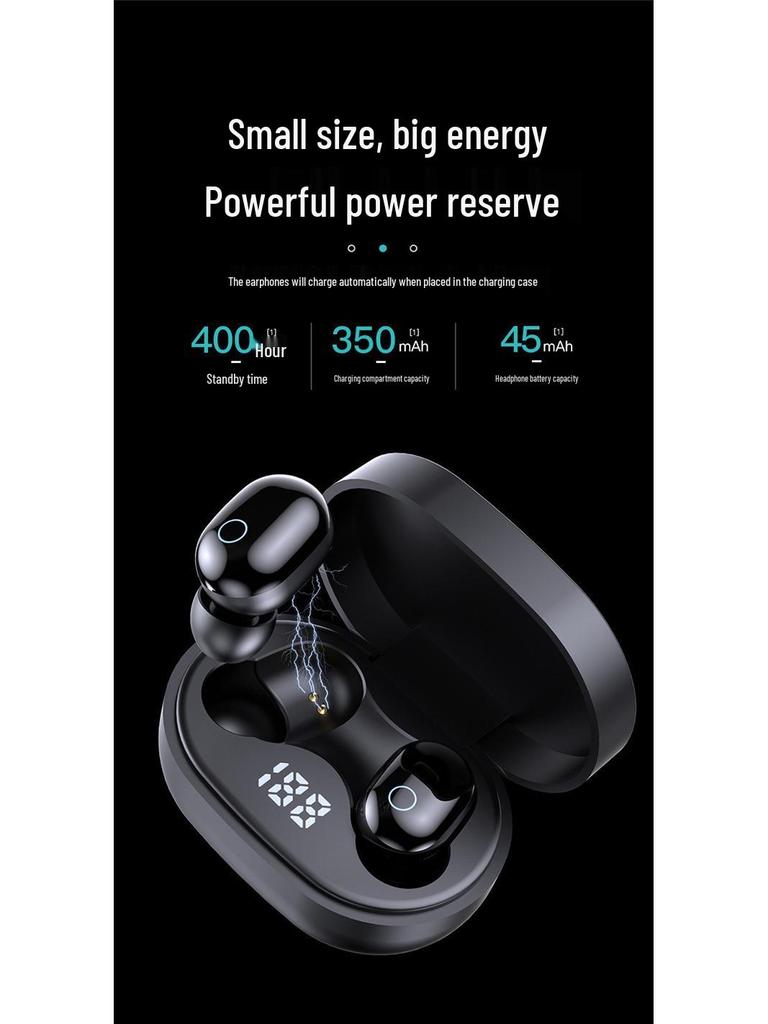E6S J15 Bluetooth TWS Wireless Earbuds with LED Display - Stereo Music & Sports Headset