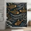 Modern Artistic Colorful Fish Pattern Waterproof Shower Curtain for Stylish Bathroom Decor, Easy Install