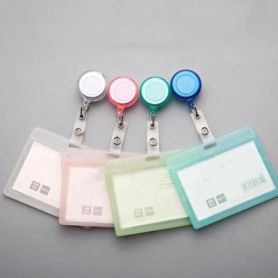 Einziehbarer transparenter Ausweishalter aus Kunststoff mit elastischem Clip, Ausweishalter, Kartenetui, Namensschild, Arbeitsausweis mit Ausweishalter