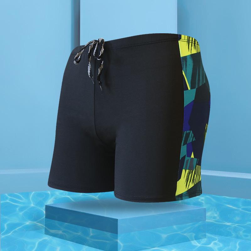 Men's Plus Size Milk Silk Flat Leg Swim Trunks - Fashion Print for Resort and Beach Wear