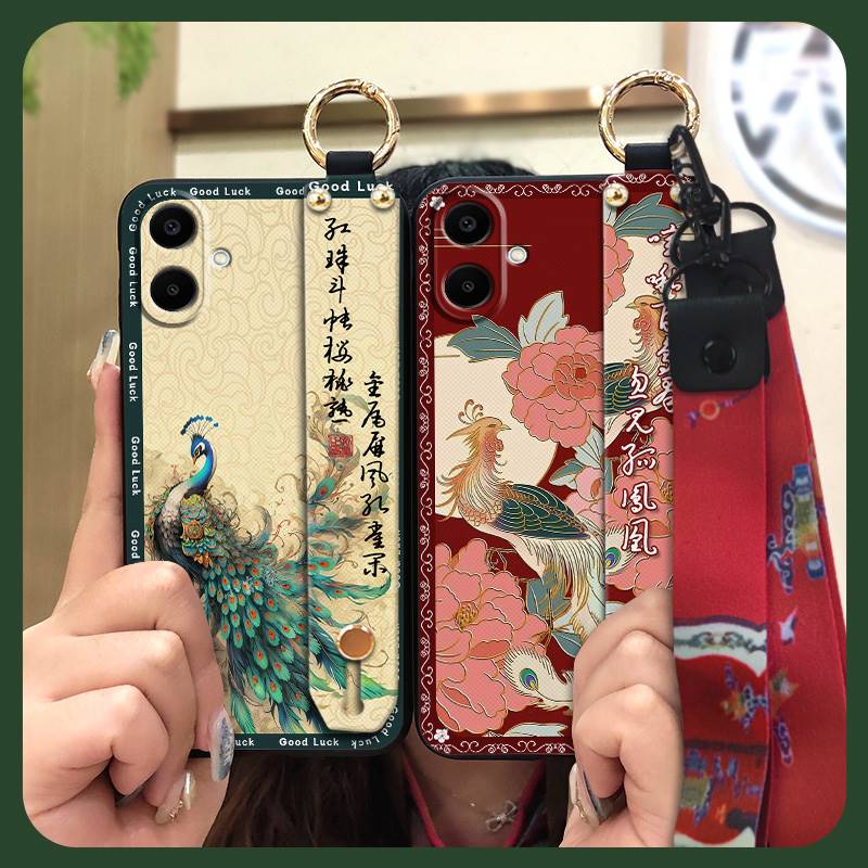 Back Cover Anti-dust Phone Case For Samsung Galaxy A07 Fashion Ring Soft case Phone Holder Anti-knock For Mom Lanyard