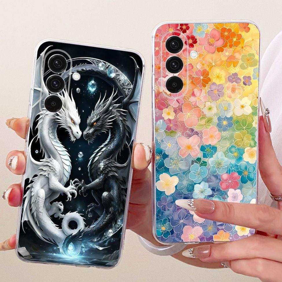 Clear For Samsung A26 SM-A266E SM-A266B Case For Samsung Galaxy A26 Cover Luxury Fashion Flowers Cute Kawaii Painted
