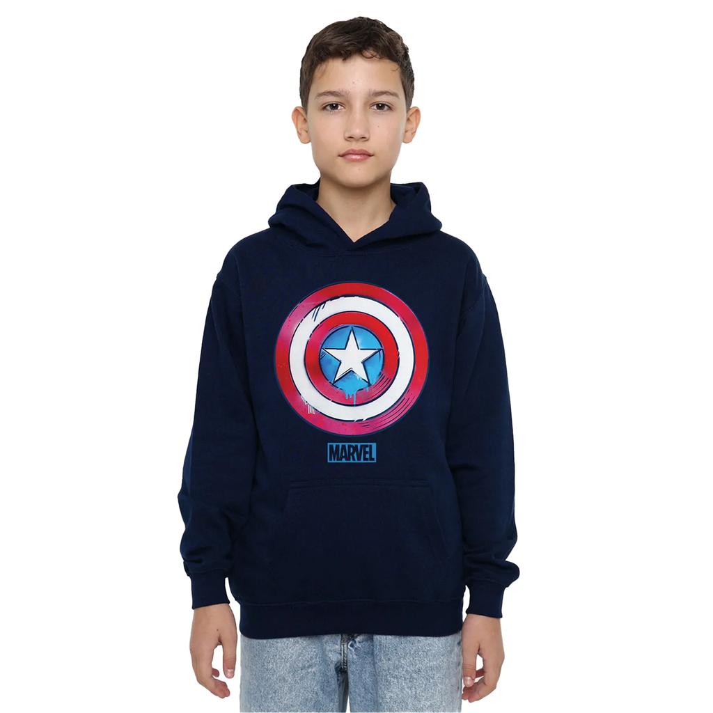 Captain America Childrens/Kids Drip Shield Pull Over Hoodie