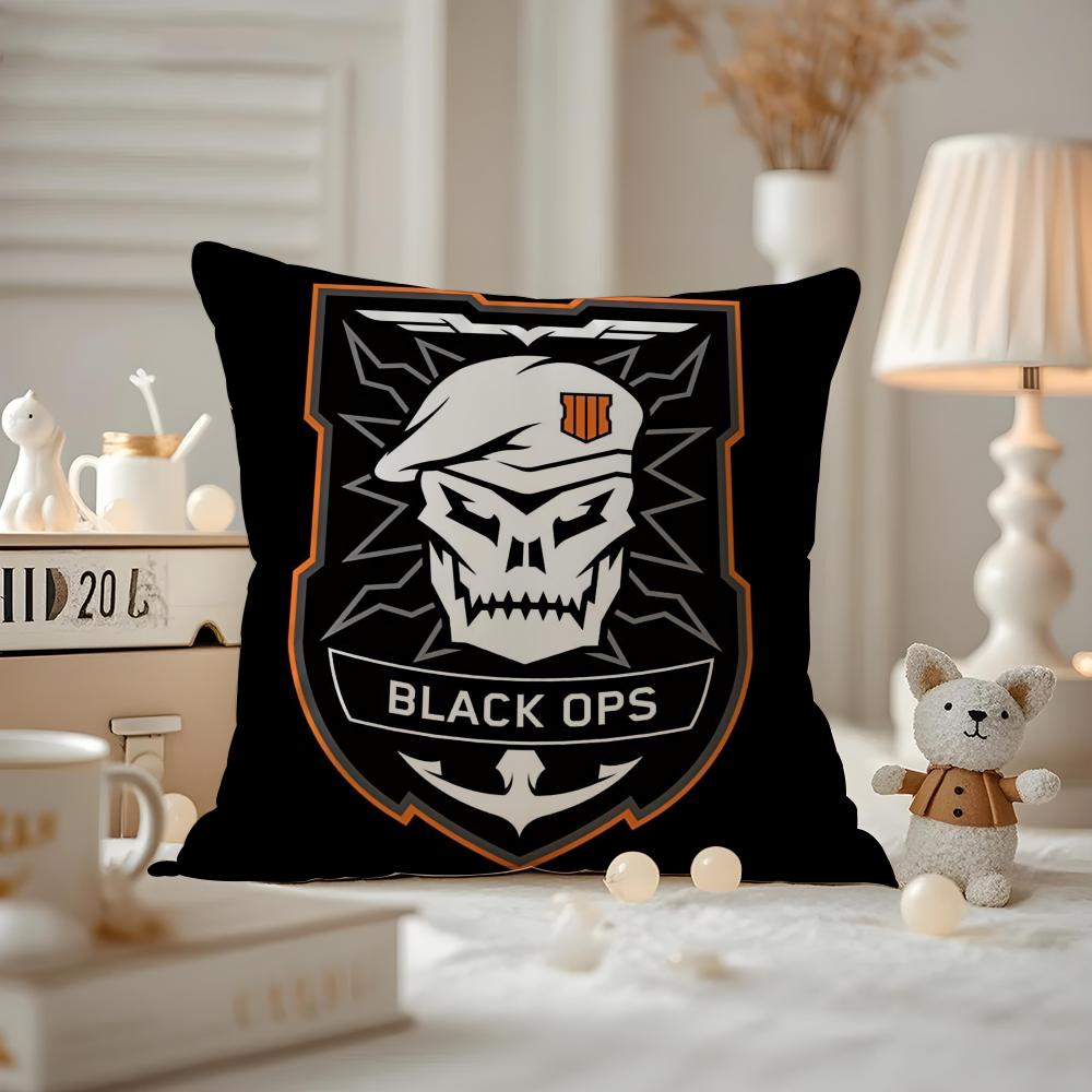 D-Duty-s Black Ops6 Cushion Cover Anti-dustmite Pillowcase Invisible Zipper Silky Short Plush Sofa Cushion Cover