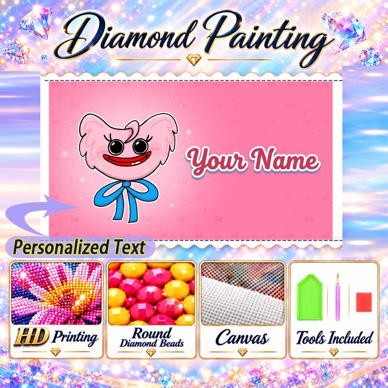 Kissy Missy 5D DIY Diamond Painting Custom Name Text, Full Drill Rhinestone Mosaic Art Home Gift