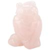 Rose Quartz Carved Owl Shaped Decor Pink Crystal Healing Stone Gemstone Decoration (1.5in)