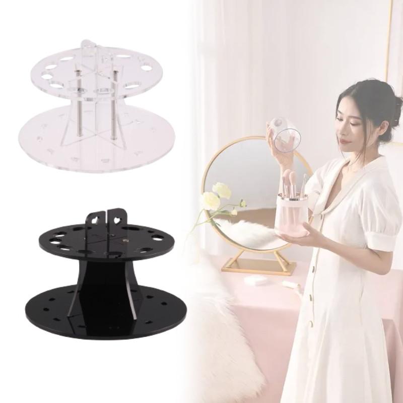 Makeup Cosmetic Brush Holder For 10pcs Toothbrush Brush Organizer Shelf Acrylic