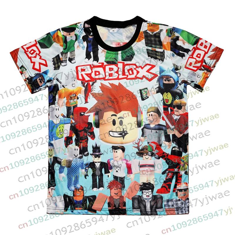 Roblox Game Kids Cosplay T-Shirt Boys Girls Cartoon Sportwear Casual Breathbale O-neck Short Sleeve Summer Kid Clothing Gift XXS