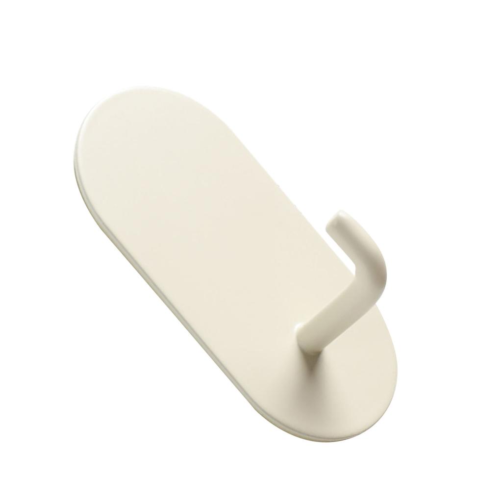 Adhesive Wall Hook Iron Decorative Heavy Duty Towel Hook for Home Bedroom Living Room Kitchen Cream White